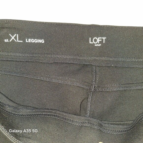 Womens Black Ankle-Length Leggings By Loft Outlet Rayon Blend Size XL Stretchy & - Picture 3 of 6